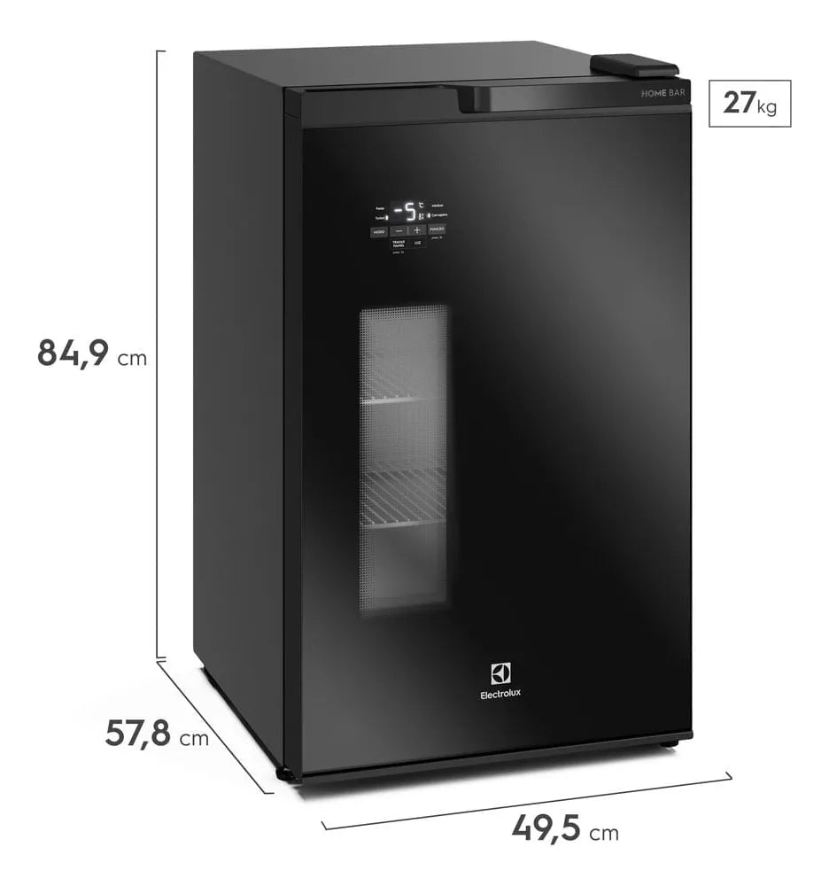 Cervejeira Electrolux Home Bar EB100 – 100L Frost Free, Vertical e Porta com Iluminação Interna