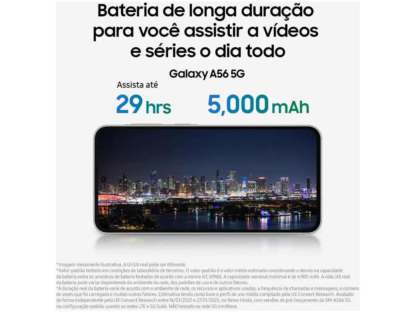 Smartphone Samsung Galaxy A56 128GB 5G 8GB RAM 6,7" Câm Tripla + Selfie 12MP