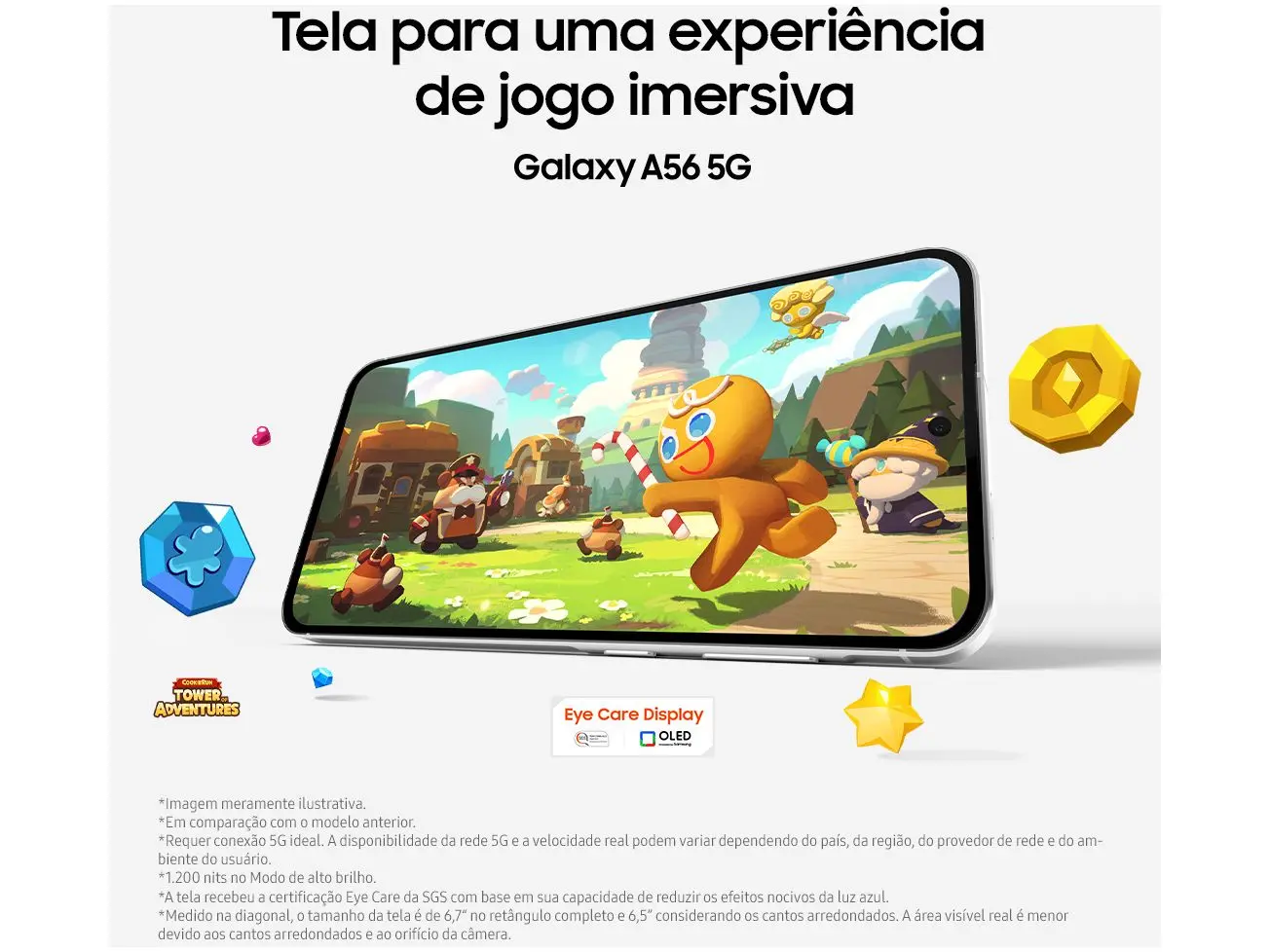 Smartphone Samsung Galaxy A56 5G Verde ou Rosa 256GB 8GB RAM, Câmera Tripla até 50MP, Tela Super AMOLED 6.7", IP67, NFC, Vídeo HDR e Recursos AI
