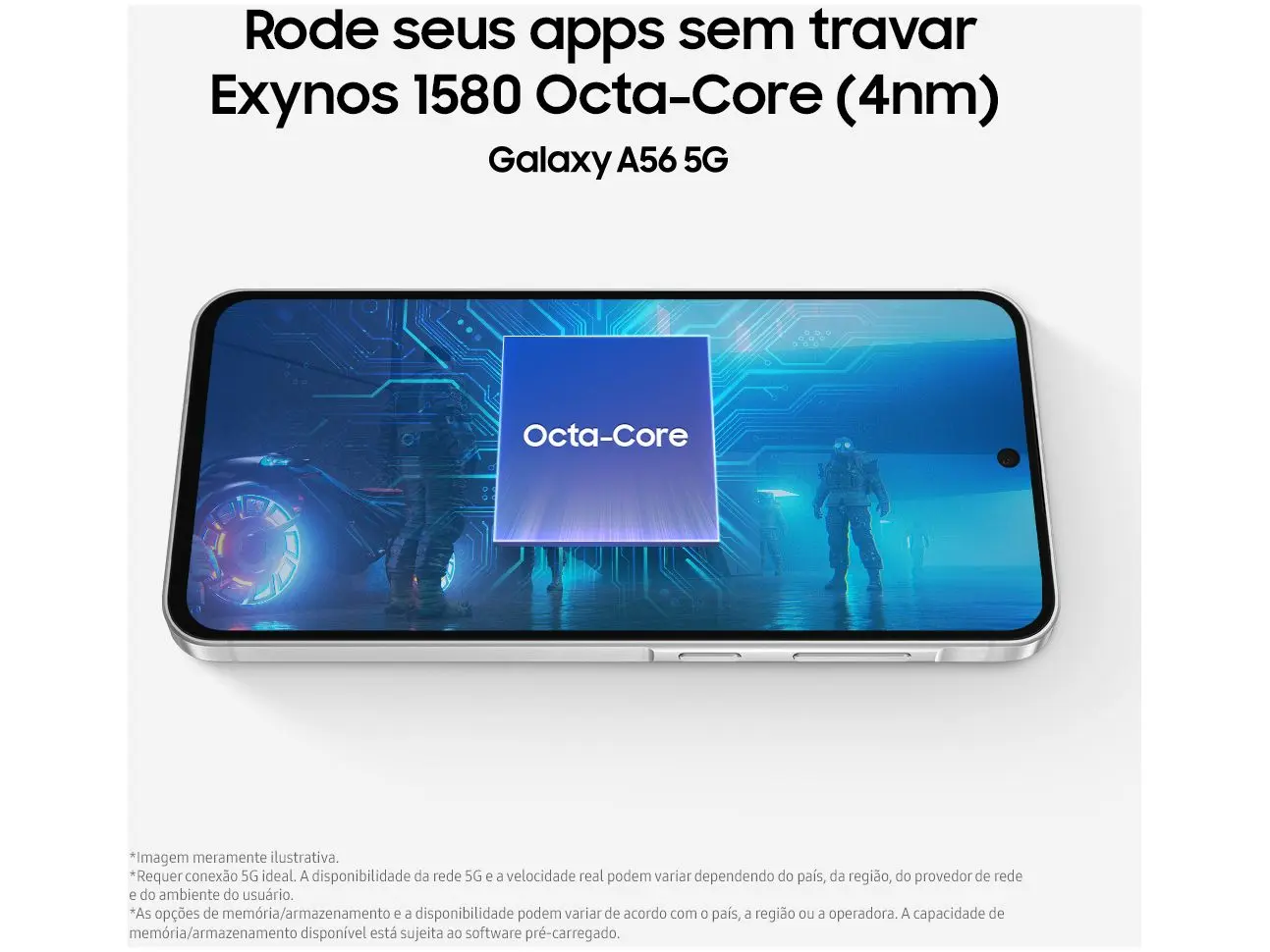 Smartphone Samsung Galaxy A56 128GB 5G 8GB RAM 6,7" Câm Tripla + Selfie 12MP